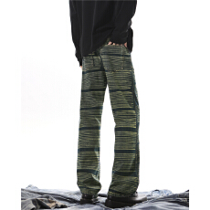 批发个性水洗设计感牛仔裤男款春秋美式高街cleanfit宽松阔腿直筒<b class='q'>裤子</b>