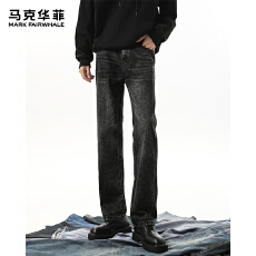 批发MKHF专版2025秋冬新款宽松美式高街<b class='q'>潮牌</b>牛仔直筒裤男