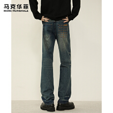 批发MKHF专版2025秋冬新款宽松美式高街<b class='q'>潮牌</b>牛仔直筒裤男