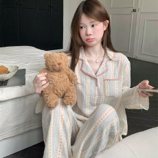 2026网红新款云朵棉长袖睡衣少女可爱甜美卡通睡衣长裤家居服套装