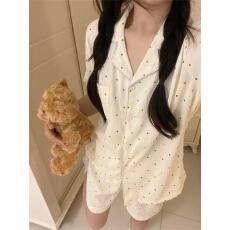 批发夏季网红新款云朵棉短袖睡衣少女可爱<b class='q'>甜美</b>卡通睡衣短裤家居服套装