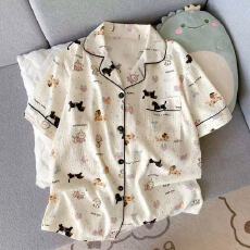 批发夏季网红新款云朵棉短袖睡衣少女可爱<b class='q'>甜美</b>卡通睡衣短裤家居服套装