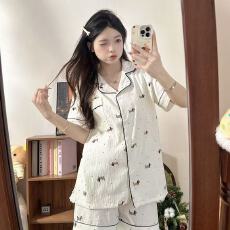 批发夏季网红新款云朵棉短袖睡衣少女可爱<b class='q'>甜美</b>卡通睡衣短裤家居服套装