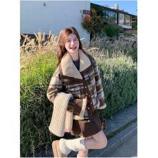 批发短款撞色夹棉加厚小香风<b class='q'>外套</b>女秋冬装新款2025韩系小个子保暖<b class='q'>上衣</b>