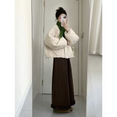 批发2025秋冬季新款简约时尚长袖短款棉服女装设计感宽松显瘦百搭外套