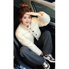 批发拼接针织立领短款棉服女装2025年冬季新款<b class='q'>通勤</b>高级感百搭加厚外套