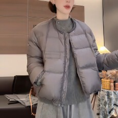 批发时尚圆领棉服女装短款2025年冬季新款上衣加厚面包服<b class='q'>通勤</b>棉服外套