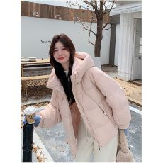 批发立领粉色棉服<b class='q'>外套</b>女冬季2025年新款时尚百搭奶乎乎森系爆款面包服