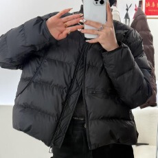 批发轻薄款棉服2025年冬季新款<b class='q'>时尚</b>百搭女韩版宽松显瘦圆领小清新爆款