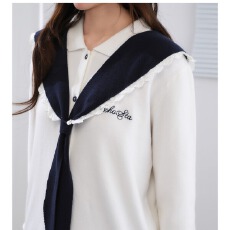 批发天猫抖音质量海军领针织衫长袖早秋新品可拆卸领子JK裙子两件套装