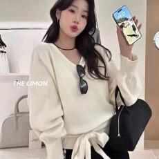 批发蝙蝠袖羊毛衫女2025秋季新品新款韩系<b class='q'>宽松</b>显瘦v领针织衫