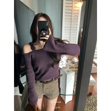 批发博主推荐秋季新款6色手工编织<b class='q'>花朵</b>肩带设计感显瘦毛衣