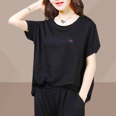 批发原版<b class='q'>夏</b>新款大码女装胖MM韩版短袖妈妈装T恤女宽松遮肚子女士上衣