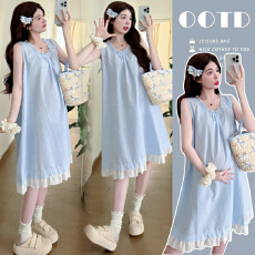 批发实拍 <b class='q'>孕妇装</b> 法式宽松显瘦背心连衣裙