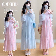 批发实拍 孕妇装夏季法式气质显瘦连衣裙可叠穿防<b class='q'>晒衣</b>