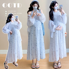 批发实拍 孕妇装夏季法式甜美可爱碎花连衣裙加防<b class='q'>晒衣</b>