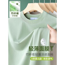 批发派丹图天竹纤维面膜T冰丝短袖t恤男2025夏季半袖5A抗菌