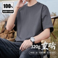 批发派丹图300G重磅精梳纯棉短袖2025夏季宽松全棉高端美式