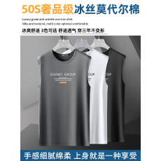 批发派丹图 莫代尔冰丝背心无袖T恤薄款速干外穿潮流宽肩<b class='q'>汗衫</b>