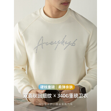 批发【轻奢风】340G重磅双面细纹高级感字母烫珠卫衣男日系松弛慵懒风