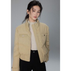 批发贰羊设计亦禾90白鸭绒短款加厚立领羽绒服女冬小个子收腰<b class='q'>外套</b>