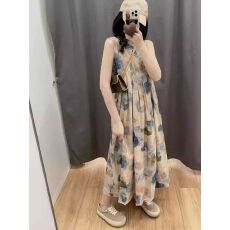 批发水墨画背心连衣裙小众设计感2025春夏新款<b class='q'>复古</b><b class='q'>文艺</b>气质新国风长裙