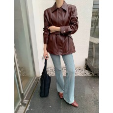 批发机车皮衣外套女秋<b class='q'>冬</b>季高级感气质收腰显瘦中长款休闲百搭pu皮夹克
