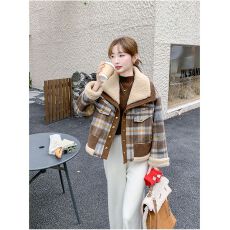 批发<b class='q'>短</b>款撞色夹棉加厚小香风外套女秋冬装新款2025韩系小个子保暖上衣