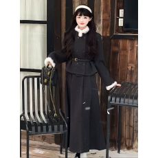 批发韩系富家千金小香风套装女<b class='q'>秋</b>冬高级感穿搭双排扣外套半身裙两件套