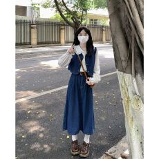 批发2026春秋新款小个子<b class='q'>牛仔</b>马甲外套女显瘦半身裙长裙子套装三件套女