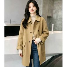 批发大衣女秋<b class='q'>冬</b>季2026年新款韩系小个子驼色毛呢外套百搭休闲显瘦气质