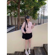 批发高级感粉色工装夹克<b class='q'>外套</b>女早秋新款修身<b class='q'>显瘦</b>翻领夹克上衣