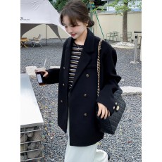 批发原版做法毛呢西装外套<b class='q'>女</b>秋冬爆款加厚小香风复古短款呢子大衣