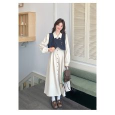 批发法式气质穿搭<b class='q'>牛仔</b>马甲连衣裙套装女2026春季新款衬衫裙超火两件套