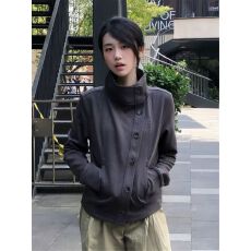 380克55棉45涤 刺绣字母有改 外套女初秋立领夹克休闲上衣
