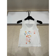 批发2026年夏季<b class='q'>新款</b>针织香牌花卉字母无袖背心修身显瘦百搭女上衣潮品