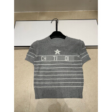 批发2026年夏季<b class='q'>新款</b>针织D牌字母白五角星短袖圆领套头显瘦百搭女潮品