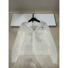 批发2026年夏季新款针织超牌D烫钻字母五角星长袖单排扣开衫宽松上衣