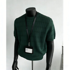 夏季短袖T恤男冰丝针织衫弹力韩版修身圆领休闲薄款纯色半袖上衣