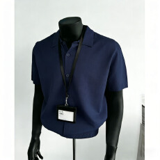 新款短袖美式针织短袖男女新款cleanfit凉感翻领半袖开衫T恤