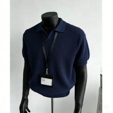 批发2026新款短袖复古领老钱风针织短袖<b class='q'>男</b>老钱风高级感美式t恤上衣夏