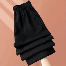 批发【全棉<b class='q'>棉麻</b>】夏季灯笼<b class='q'>裤</b>新款高腰松紧腰直筒萝卜束脚<b class='q'>裤</b>哈伦<b class='q'>裤</b>子<b class='q'>女</b>
