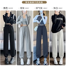 批发秋冬<b class='q'>运动裤</b>女新款束脚裤哈伦裤高腰宽松显瘦加绒加厚卫裤灯笼裤女