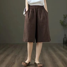 批发夏季薄款纯棉<b class='q'>棉麻</b>五分<b class='q'>裤</b>短<b class='q'>裤</b>女高腰宽松显瘦百搭休闲<b class='q'>裤</b>直筒阔腿<b class='q'>裤</b>