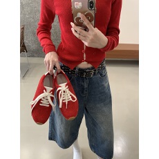 批发运动时尚气质休闲鞋女2025年新款四季真皮鞋<b class='q'>韩版</b>法式咖啡色复古红