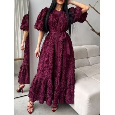 批发立体花大码女装外贸<b class='q'>正品</b>气质休闲<b class='q'>连衣裙</b>