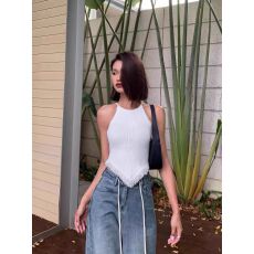 批发针织大码吊带背心女内夏季新款设计显瘦感小众辣妹流苏女上衣外穿