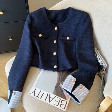 批发小香风外套女秋冬法式名媛气质粗花呢短款上衣