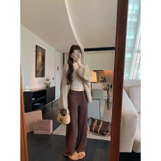 批发新款<b class='q'>韩版</b>时尚慵懒软糯毛衣开衫+吊带+高腰显瘦休闲<b class='q'>裤</b>3件套