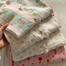 批发2025少女纯棉双层纱甜美花边长袖睡衣女秋冬新款家居服套装可外穿